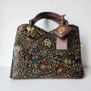 Vintage style Floral Embossed Satchel